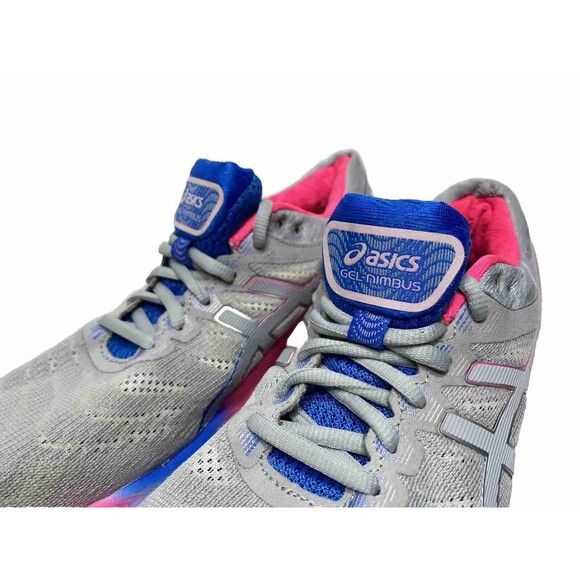 ASICS Gel-Nimbus 17 Knit Womens Size 9 Gray/Pink/Blue Running Shoes Excellent! - Picture 2 of 16